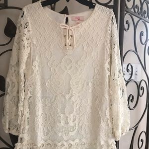 Girls ivory lace dress